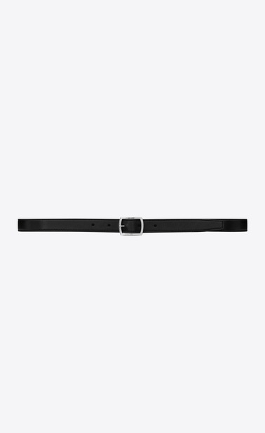 Belt with paved buckle in smooth leather
